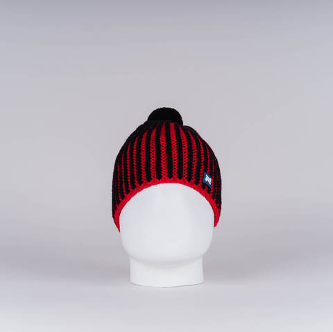 Вязаная шапка с шерстью Nordski Wool black-red
