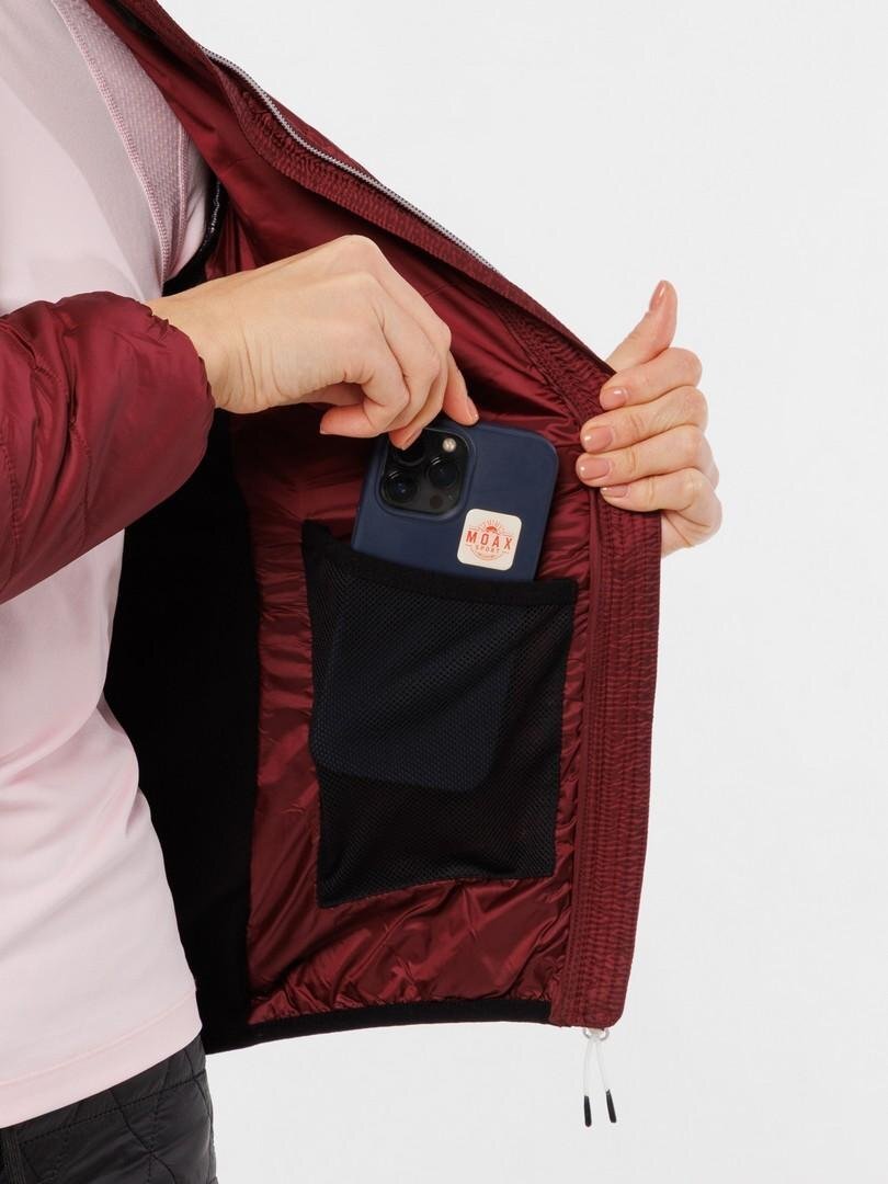 Женская стеганая лыжная куртка Moax Royal бордовая - 5