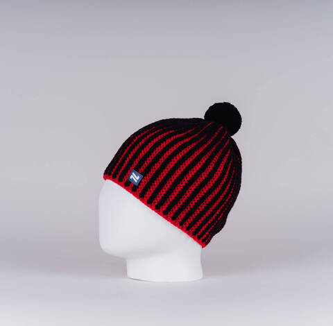 Вязаная шапка с шерстью Nordski Wool black-red