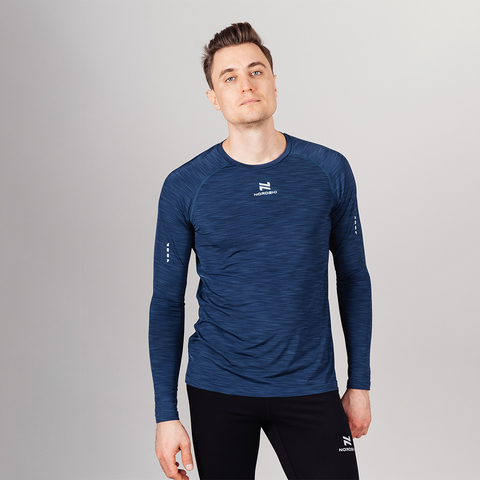Nordski Pro футболка тренировочная мужская с длинным рукавом blue