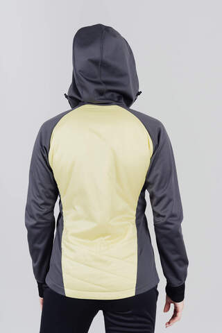 УЦЕНКА-Женская тренировочная куртка с капюшоном Nordski Hybrid Hood black-yellow