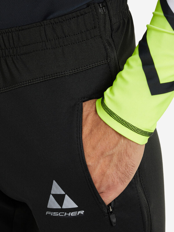 УЦЕНКА-Мужские лыжные штаны самосбросы Fischer Softshell Warm черные - 6