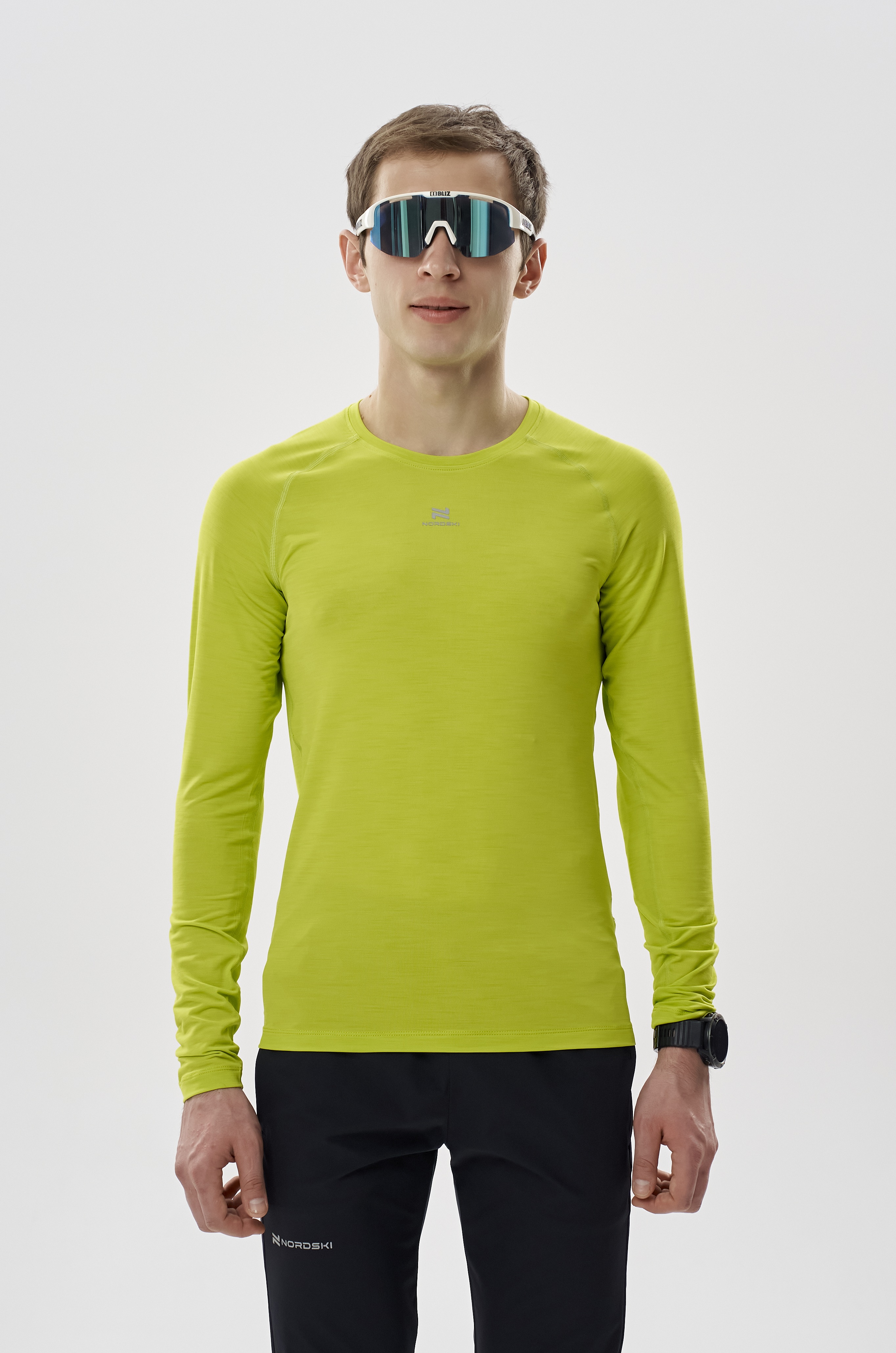 Мужская тренировочная футболка с длинным рукавом Nordski Pro lime