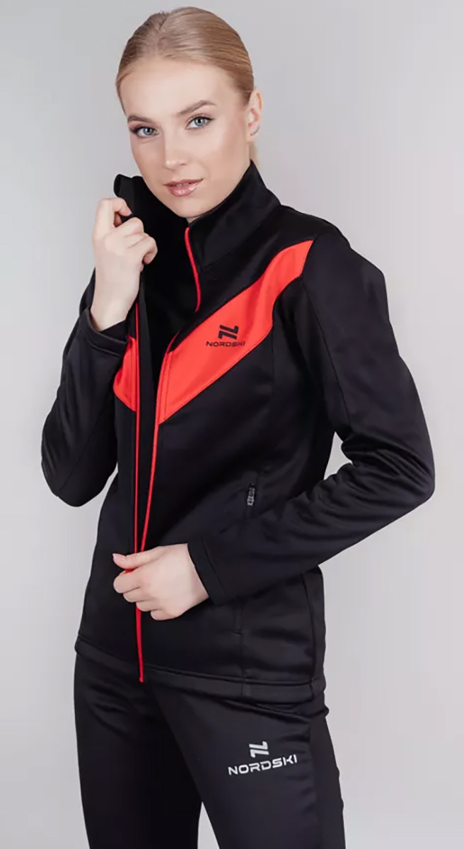 Nordski Base тренировочная куртка женская black-red - 4