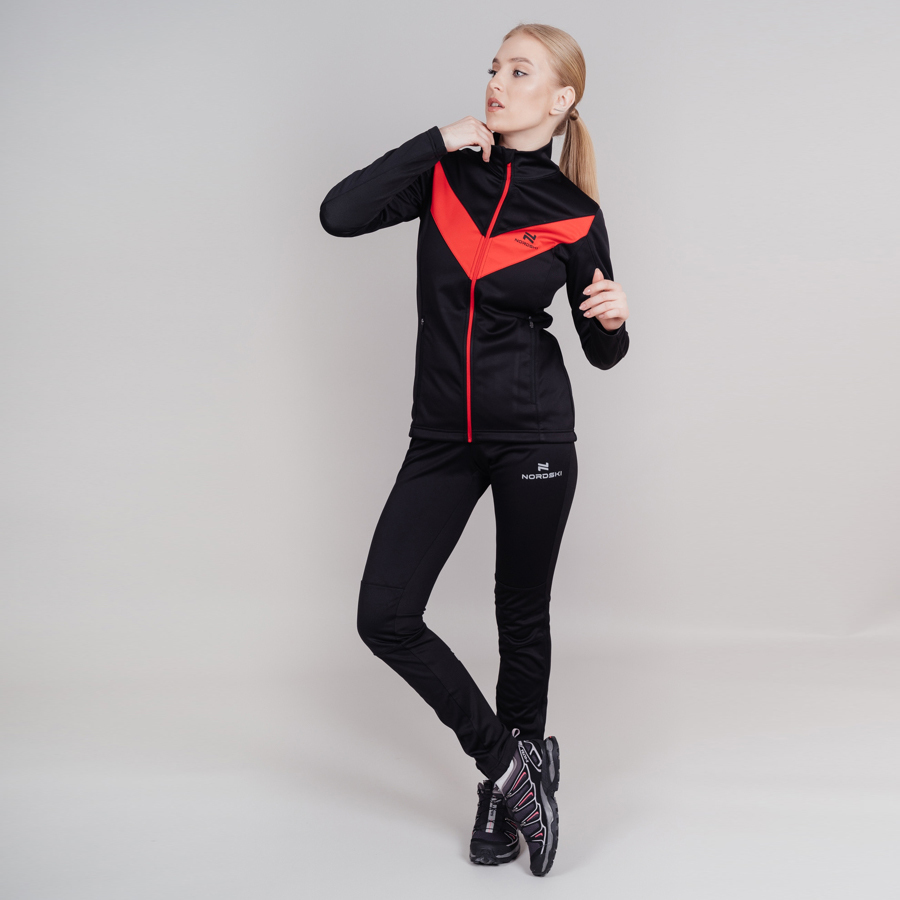Nordski Base тренировочная куртка женская black-red - 6