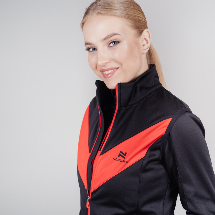 Nordski Base тренировочная куртка женская black-red - 7