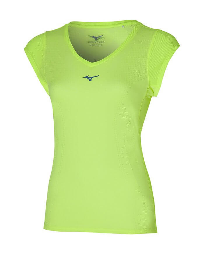 Mizuno Aero Tee беговая футболка женская зеленая - 3