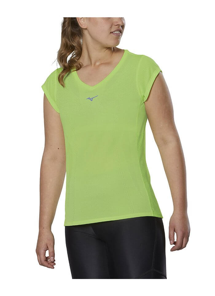 Mizuno Aero Tee беговая футболка женская зеленая