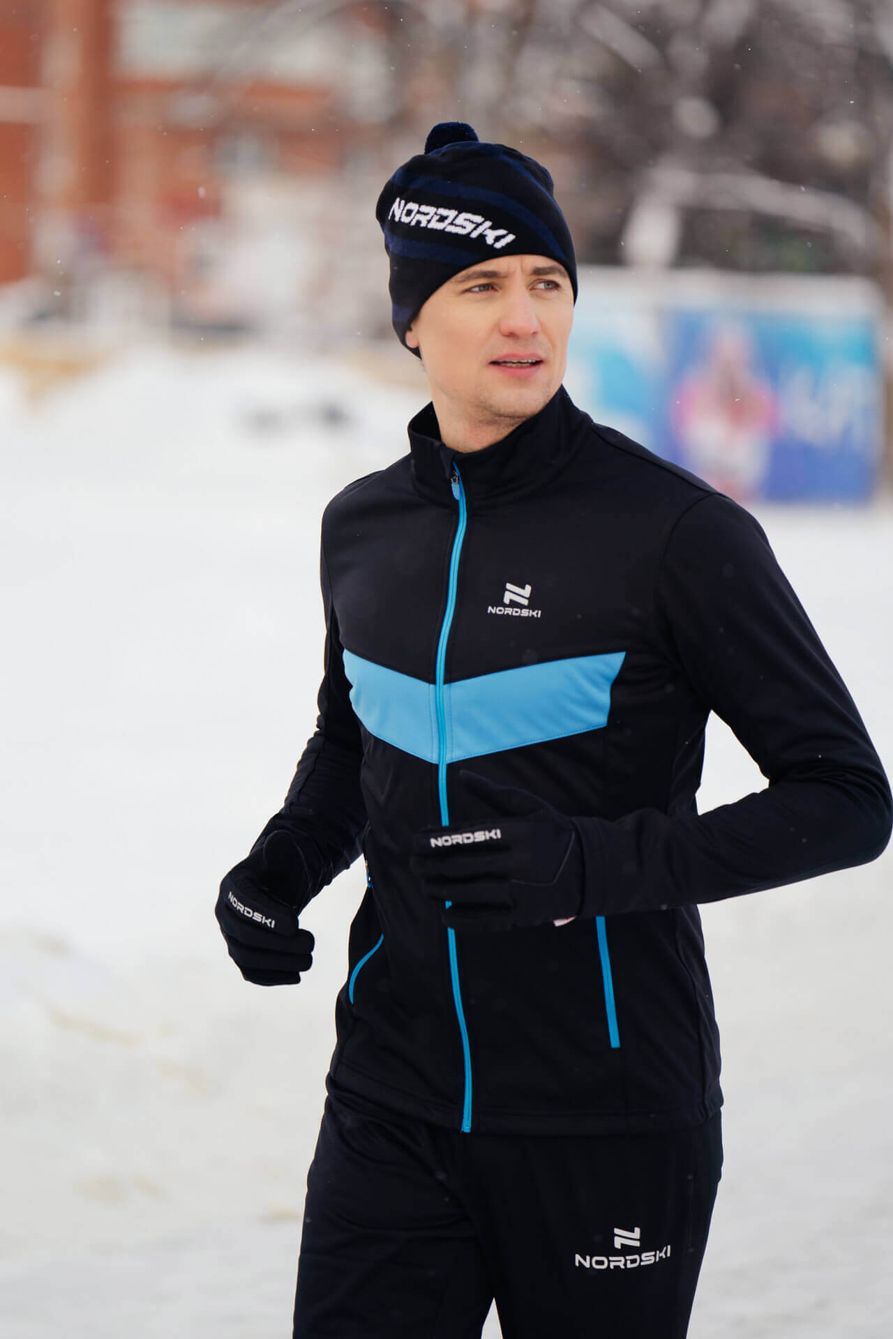 Утепленный разминочный костюм мужской Nordski Base Active black-blue - 3