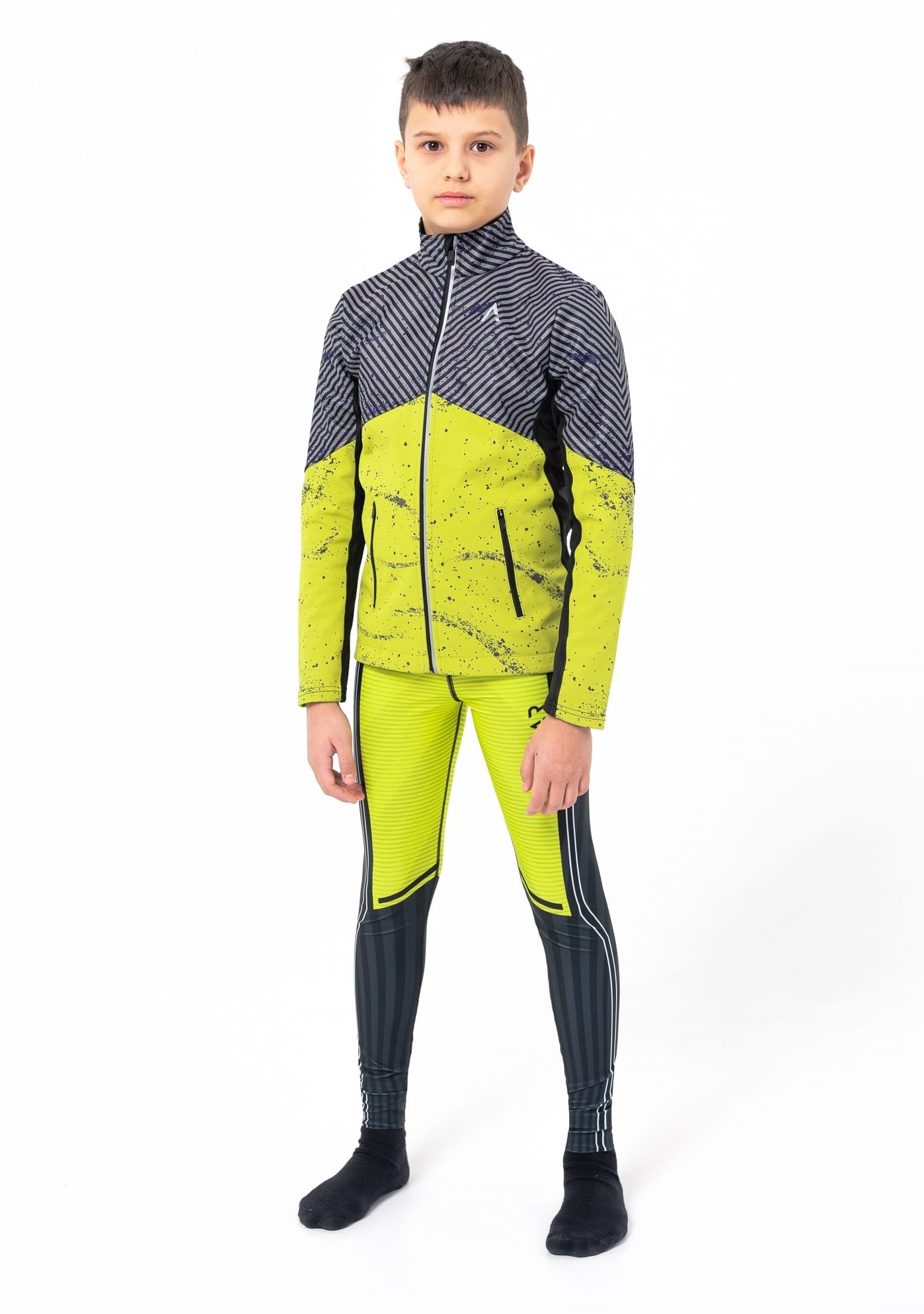 Детская утепленная разминочная куртка Arswear Softshell Active Lite S лайм - 3