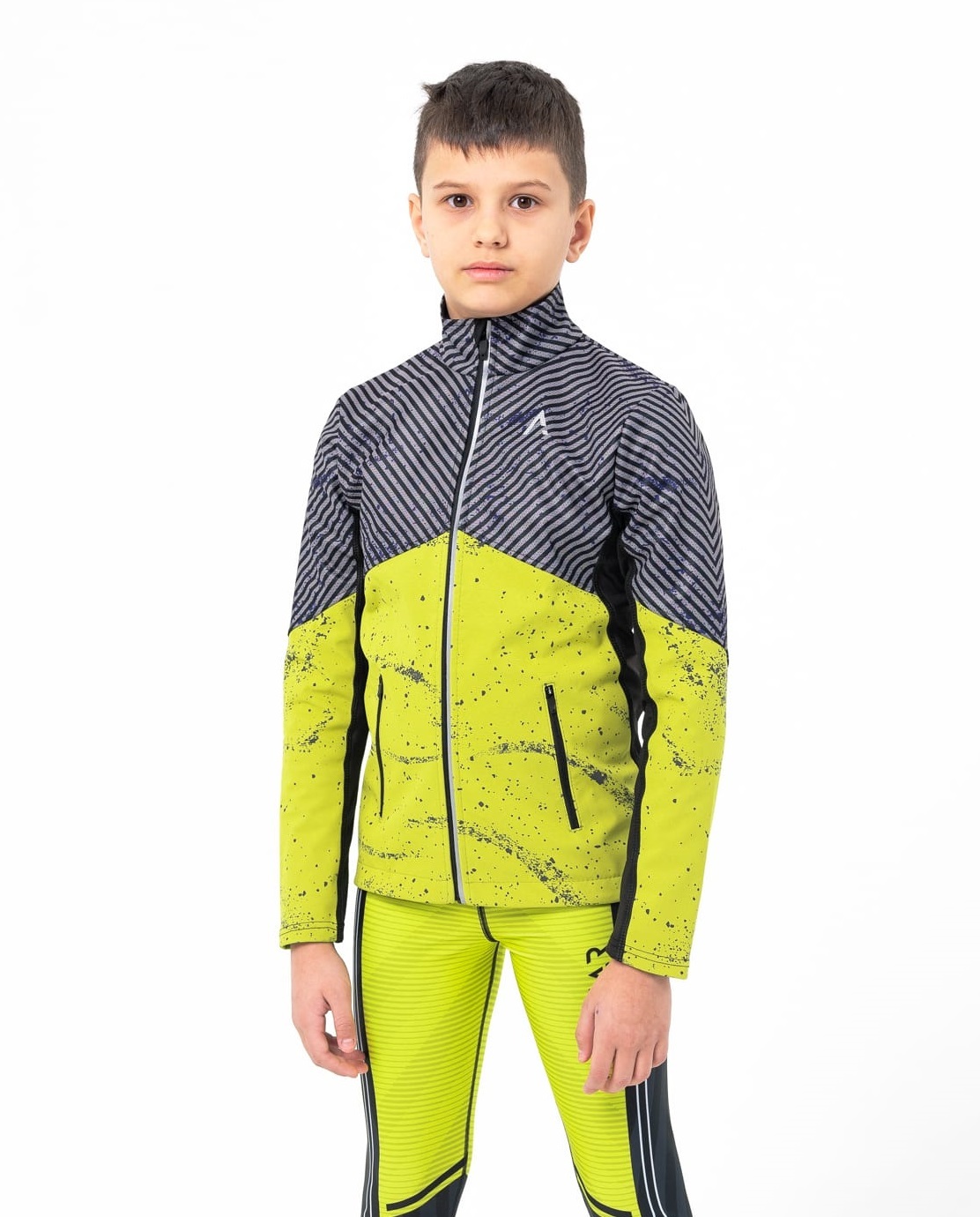 Детская утепленная разминочная куртка Arswear Softshell Active Lite S лайм