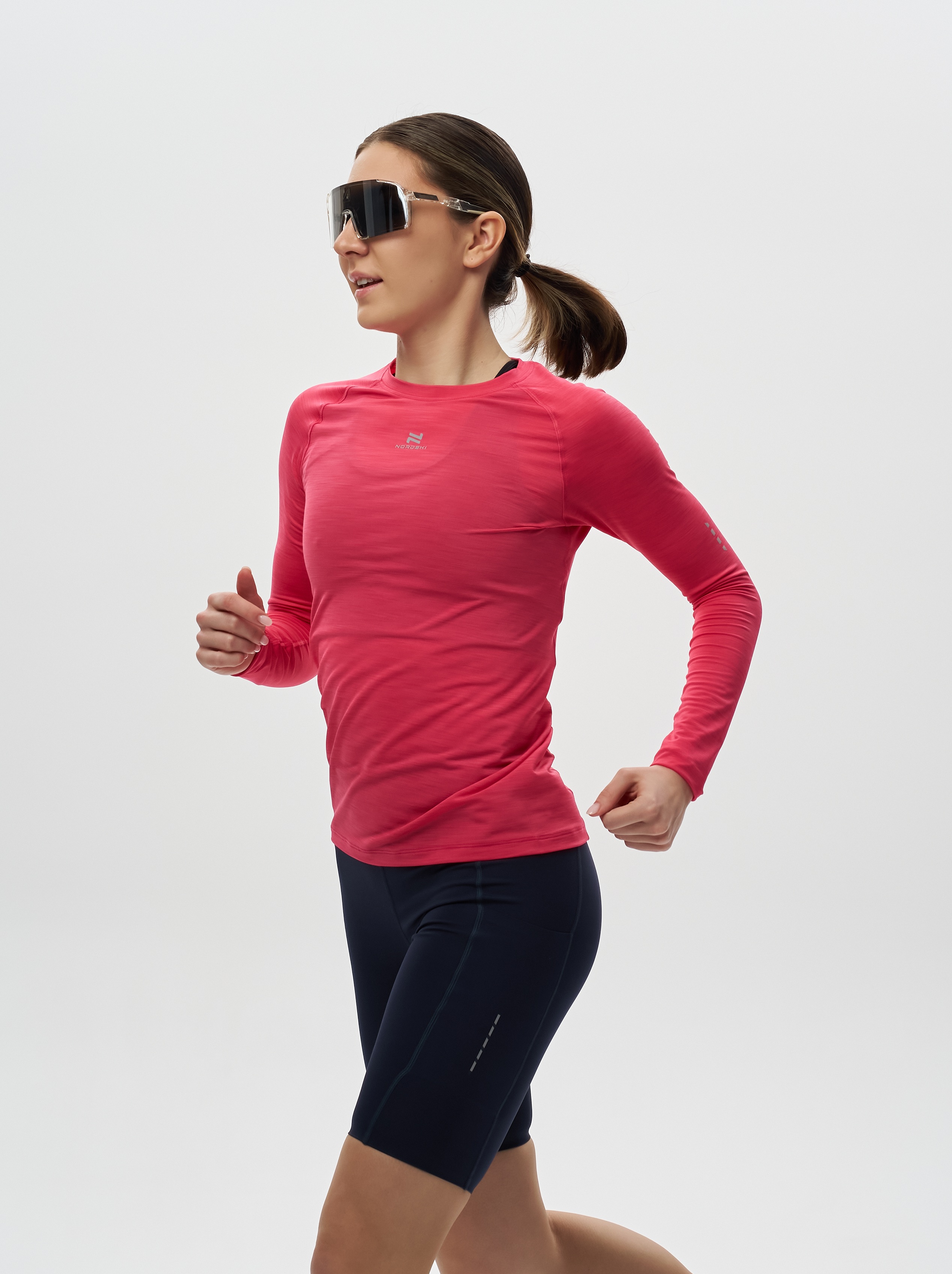 Женская тренировочная футболка с длинным рукавом Nordski Pro magenta - 12