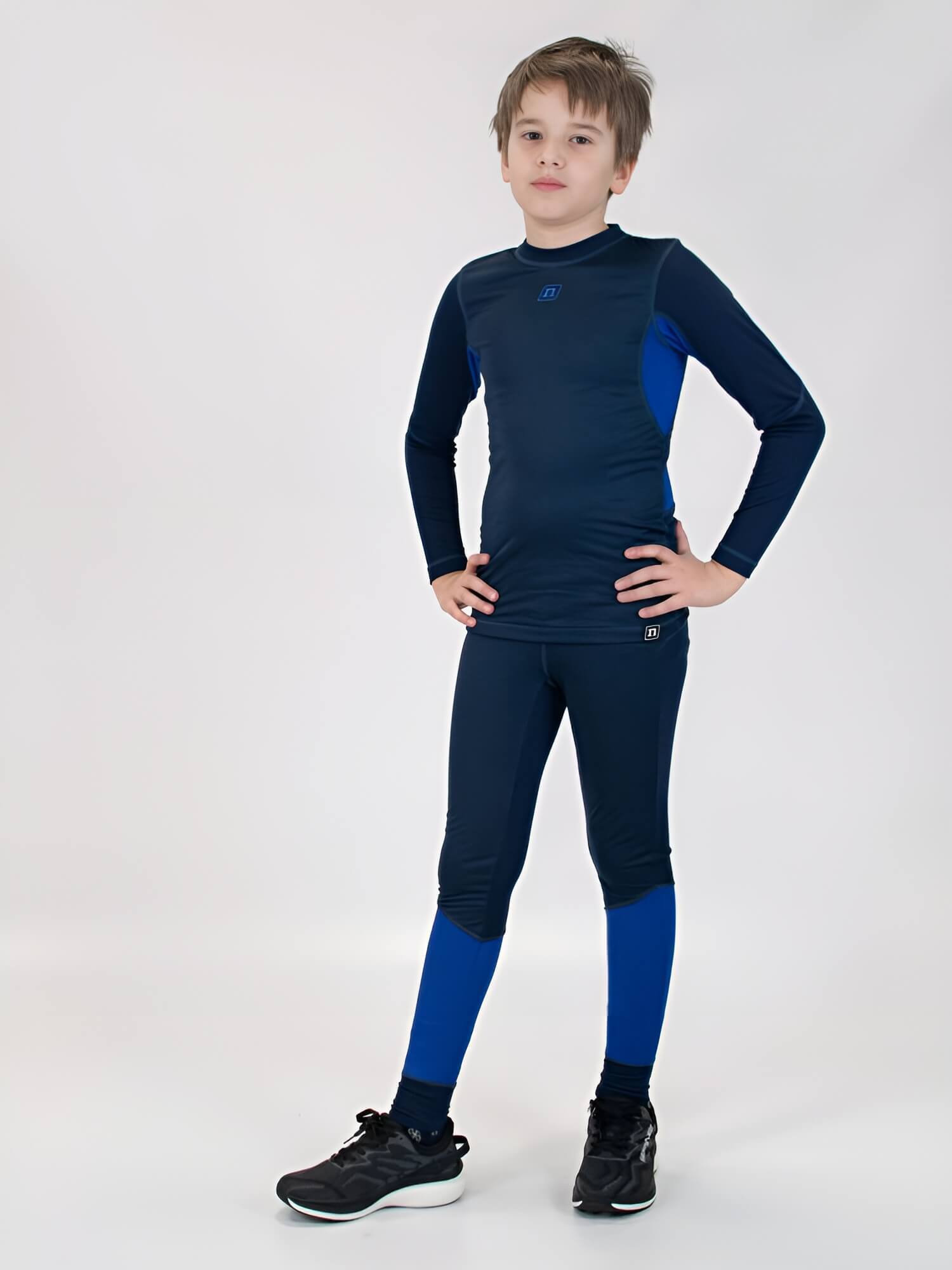 Детское термобелье рейтузы с ветрозащитой Noname JR Arctos 24 WS navy - 3