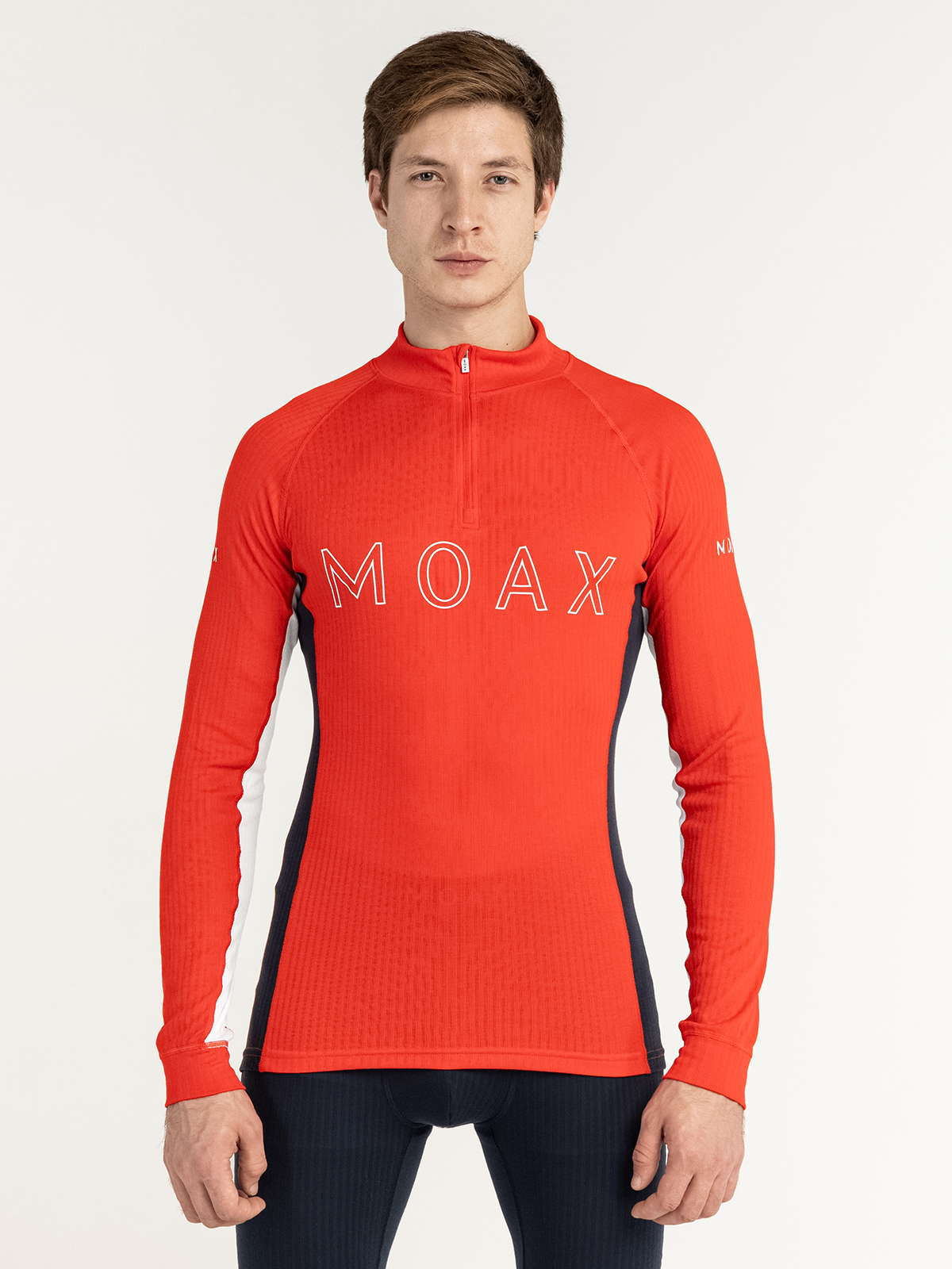 Мужской комплект термобелья с воротником Moax Race красно-синий - 2
