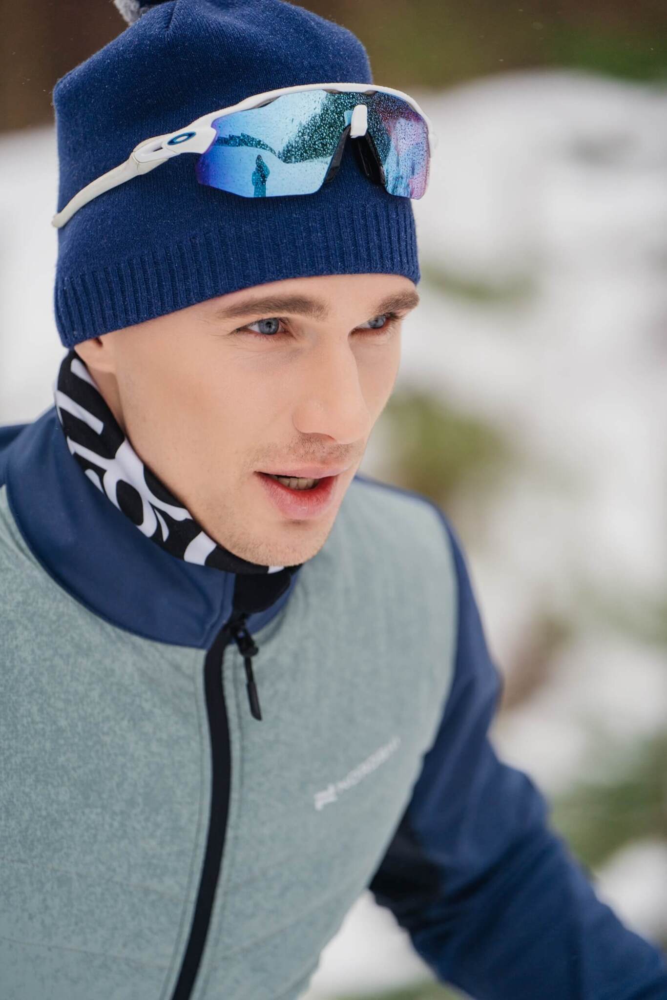 Мужская куртка для лыж и бега зимой Nordski Hybrid Pro blue-ice mint - 3