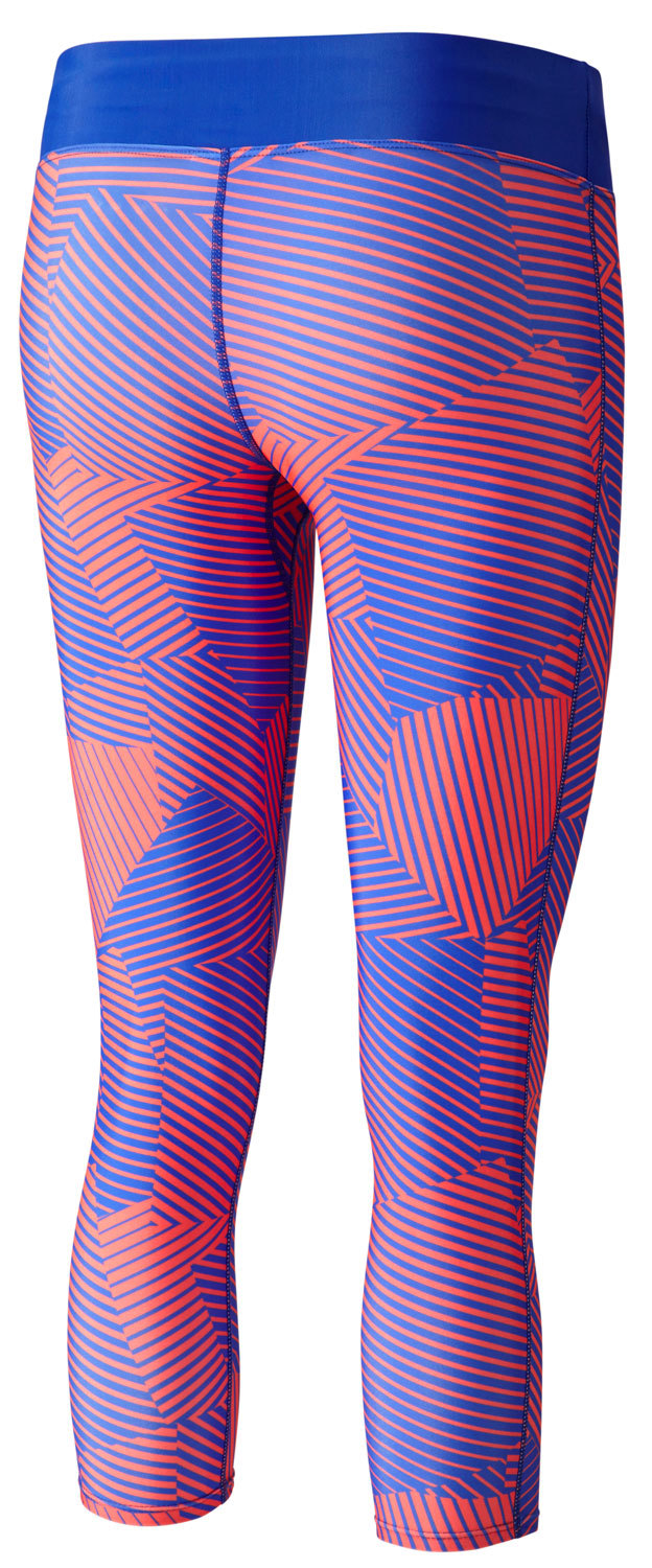 Тайтсы женские Mizuno Phenix Printed 3/4  розовые-синие - 2