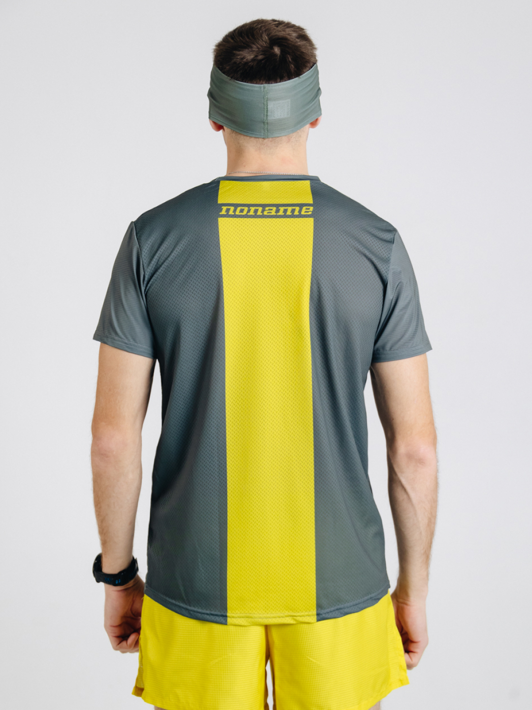 Спортивная тренировочная футболка Noname Miler T-Shirt SS 25 UX grey-yellow - 3