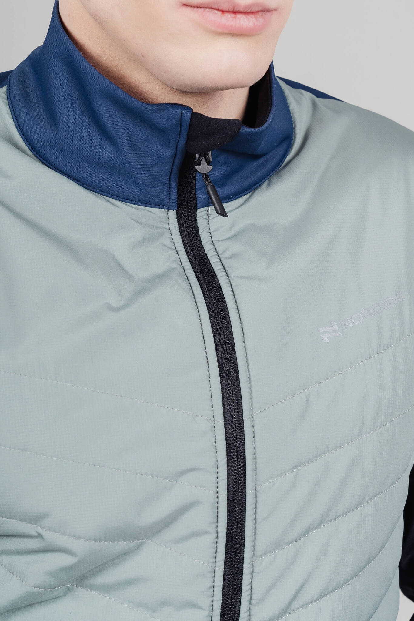 Мужская куртка для лыж и бега зимой Nordski Hybrid Pro blue-ice mint - 8