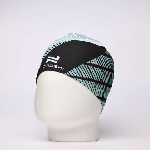 Гоночная шапка подростковая Nordski Jr Heat black-ice mint
