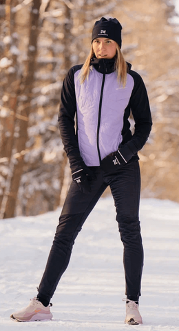 Женская тренировочная куртка с капюшоном Nordski Hybrid Hood black-lavender