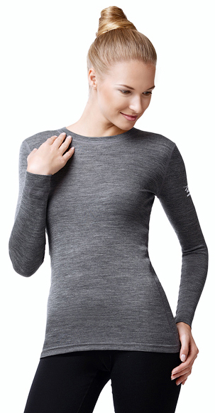 Термофутболка Norveg Soft Shirt женская с длинным рукавом серая- купить винтернет-магазине Five-Sport.ru