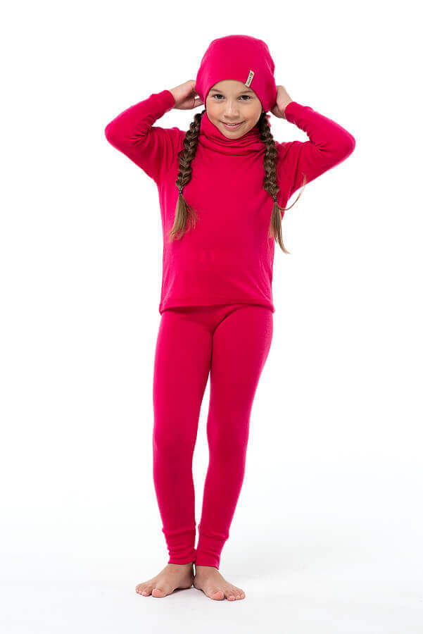 Janus Princess Wool термобелье детское из шерсти мериносов рубашка малиновая - 5