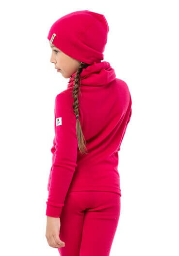 Janus Princess Wool термобелье детское из шерсти мериносов рубашка малиновая - 2