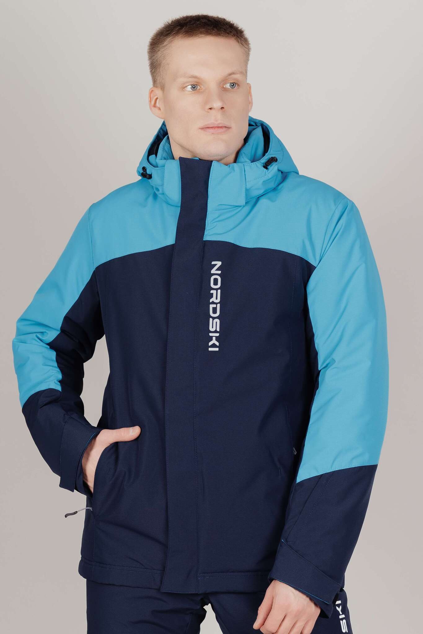 Мужская лыжная утепленная куртка Nordski Mount 2.0 blue-dark blue