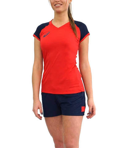 Asics Volleyball Cap Sleeve Set  женская волейбольная форма красная