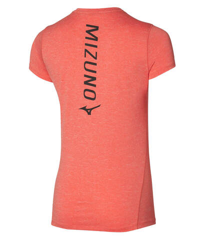 Mizuno Impulse Core Graphic Tee беговая футболка женская коралловая