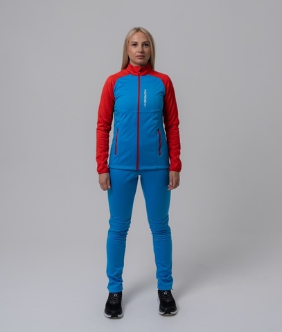 Nordski Premium разминочный лыжный костюм женский blue-red