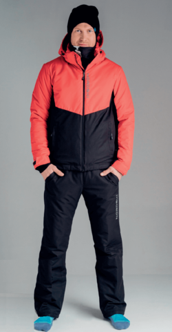 Nordski Montana зимний лыжный костюм мужской красный-черный