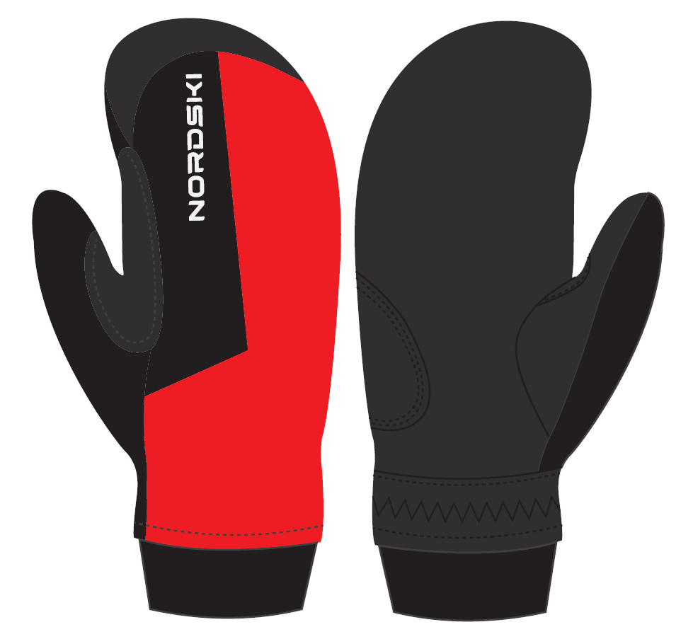 Nordski Jr Arctic WS теплые варежки red-black - 4