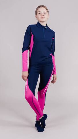 УЦЕНКА-Детский гоночный комбинезон Nordski Jr Base dark blue-pink