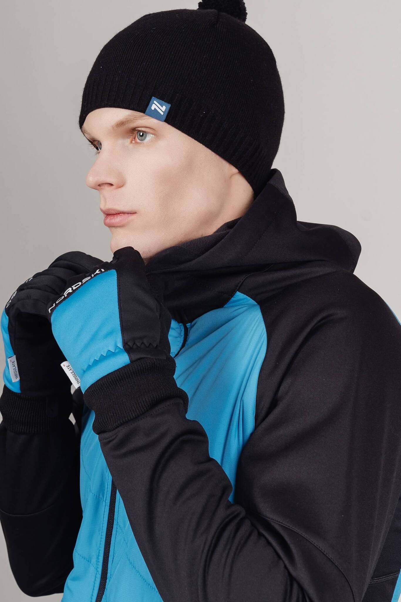Мужская тренировочная курткас капюшоном Nordski Hybrid Hood black-light blue - 9