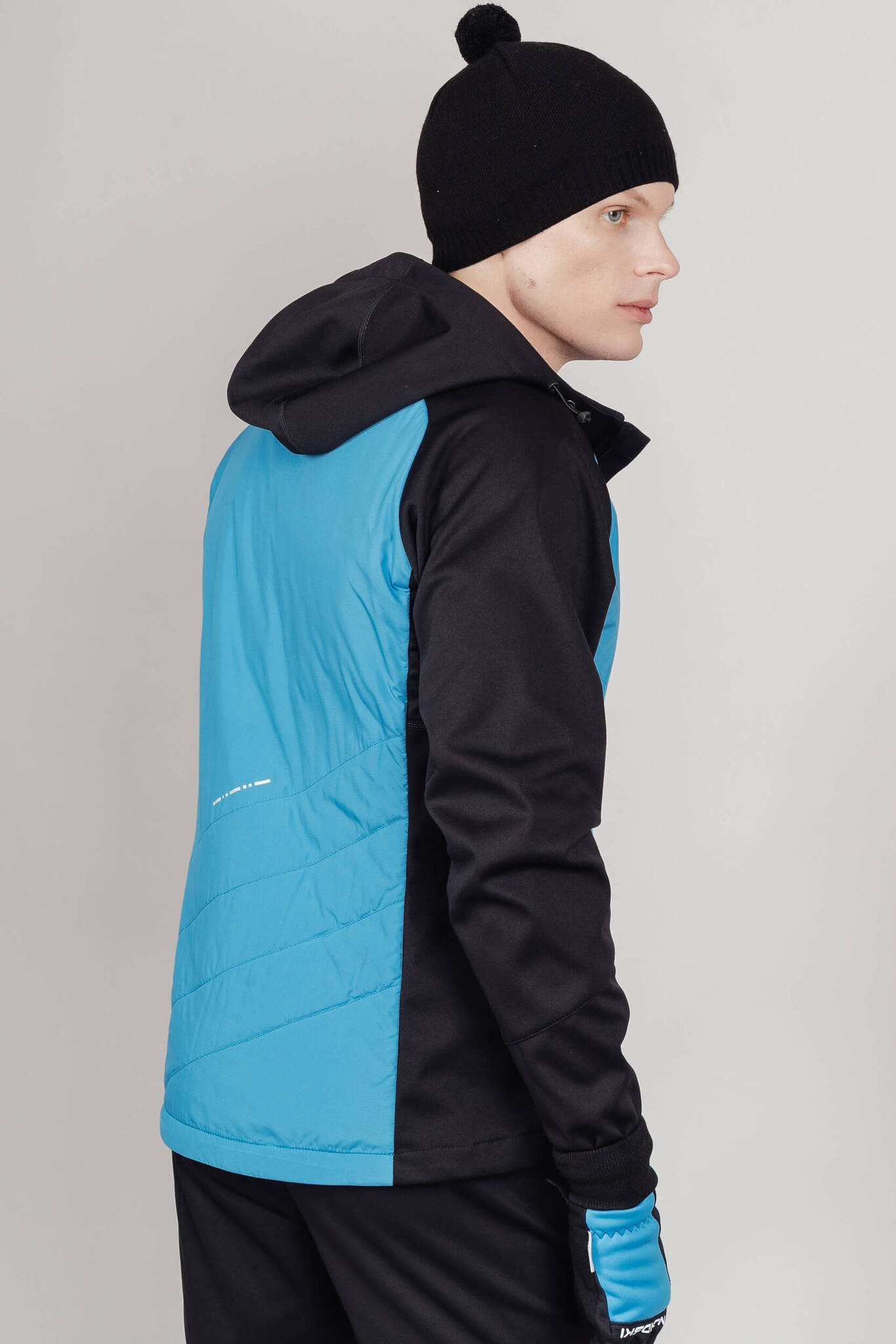 Мужская тренировочная курткас капюшоном Nordski Hybrid Hood black-light blue - 6