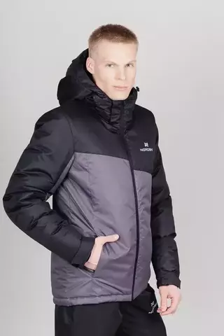 Мужская зимняя лыжная куртка Nordski Active черный-серый