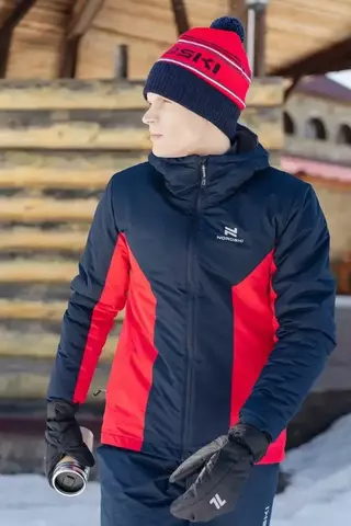 Теплая лыжная куртка мужская Nordski Base iris-red