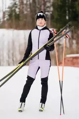 Женский лыжный костюм с капюшоном Nordski Hybrid Warm orchid