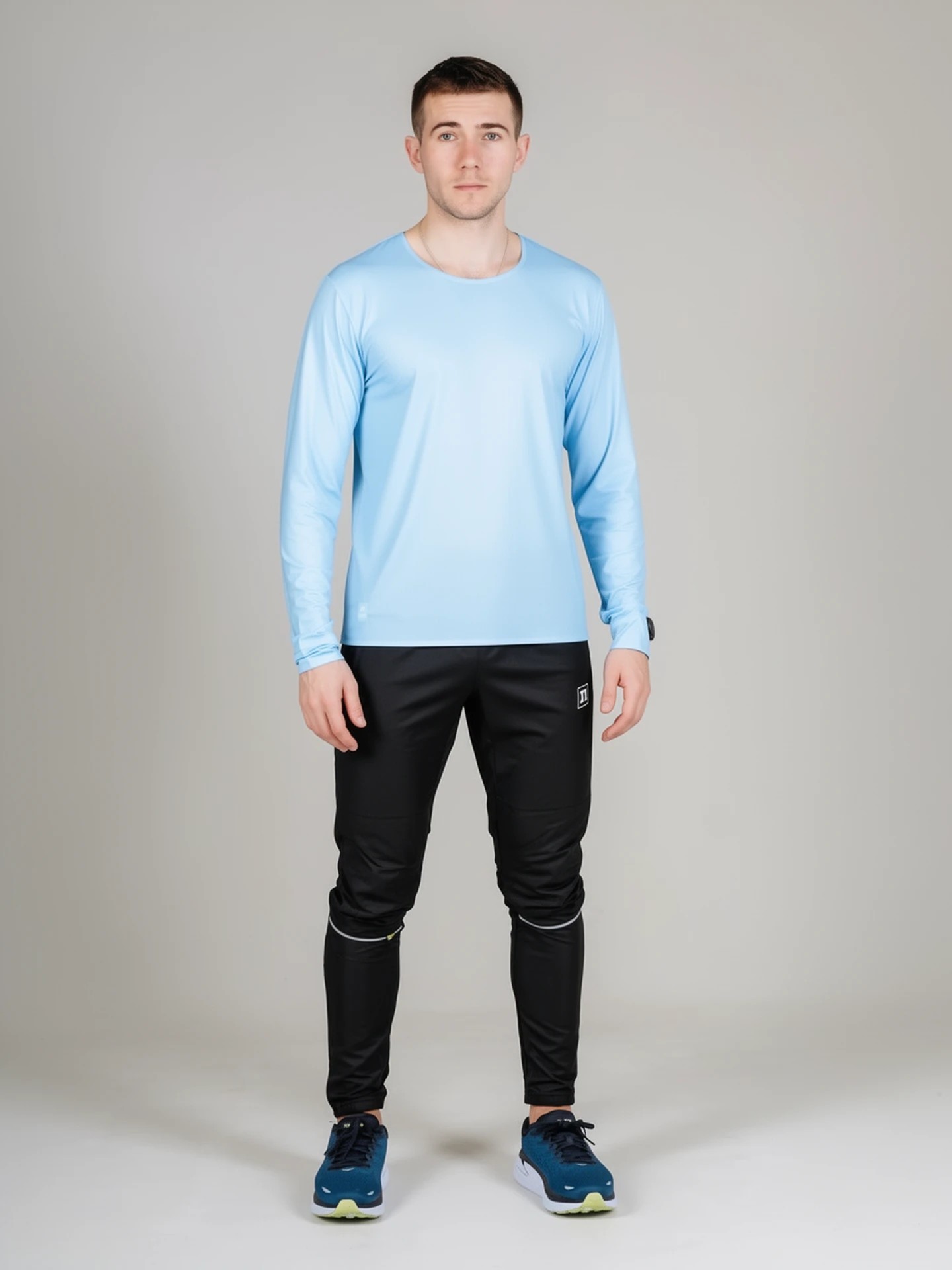 Мужской комплект для тренировок Noname Comp Running голубой-черный