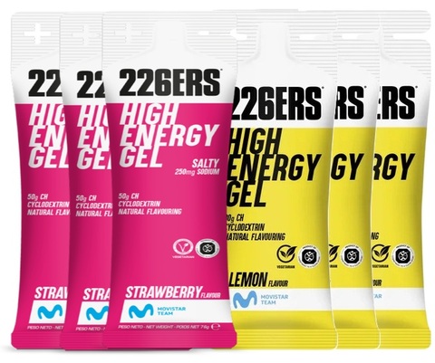 Набор высокоэнергетических гелей 226ERS XS High Energy 45 г соленая клубника-лимон 6 шт