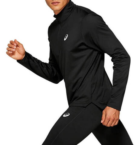 Asics Silver Ls 1/2 Zip Winter утепленная рубашка для бега мужская черная (Распродажа)