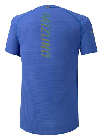 Mizuno Dryaeroflow Tee беговая футболка мужская синяя