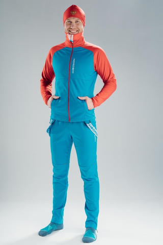Nordski Premium спортивная разминочный костюм мужской синий-красный