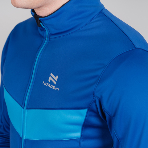 Мужская утепленная разминочная куртка Nordski Base true blue-blue