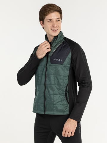 Мужской тренировочный лыжный костюм Moax Tauri Stretch Fit Delda зелено-черный