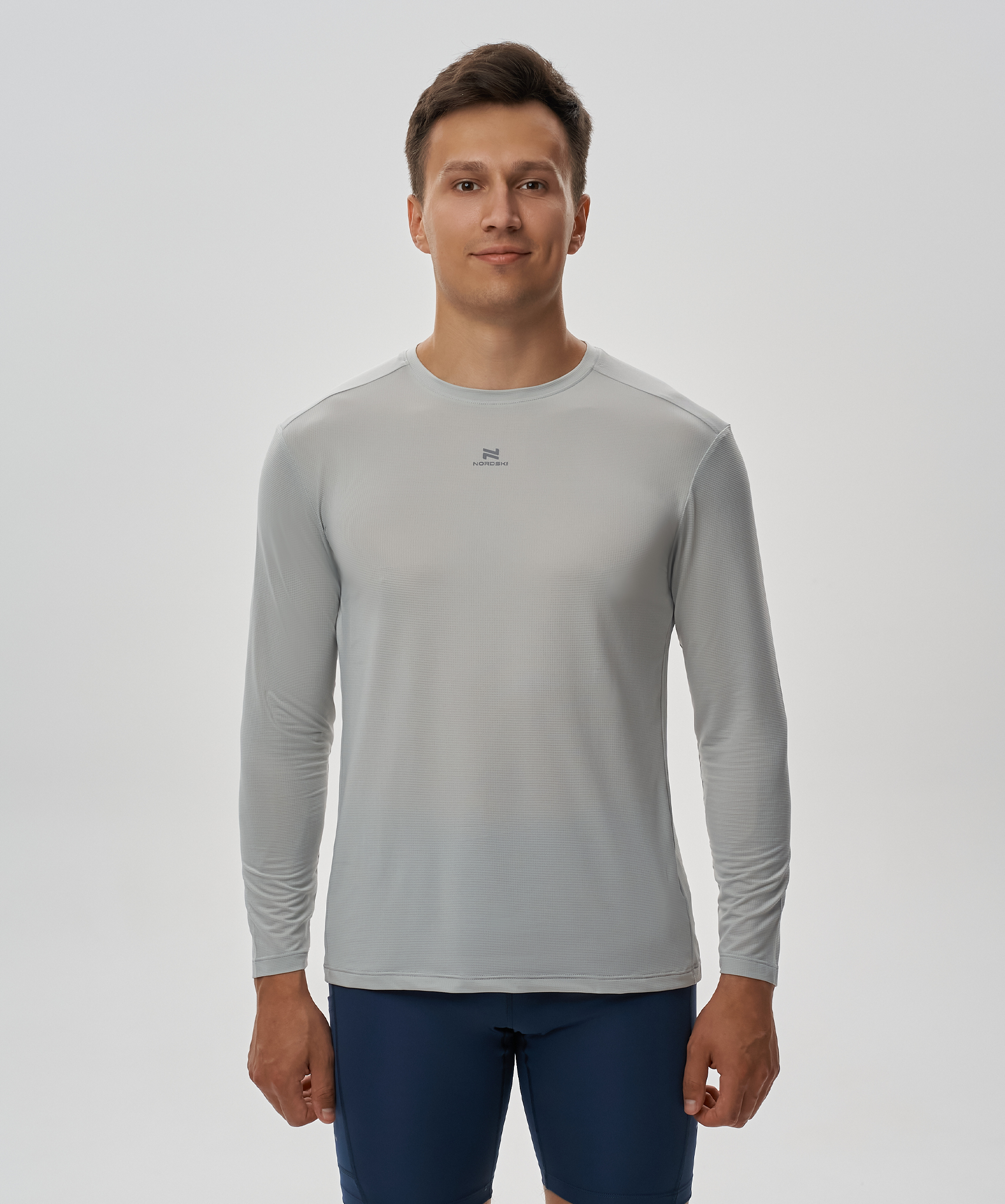 Футболка для бега с длинным рукавом Nordski Run 2.0 silver