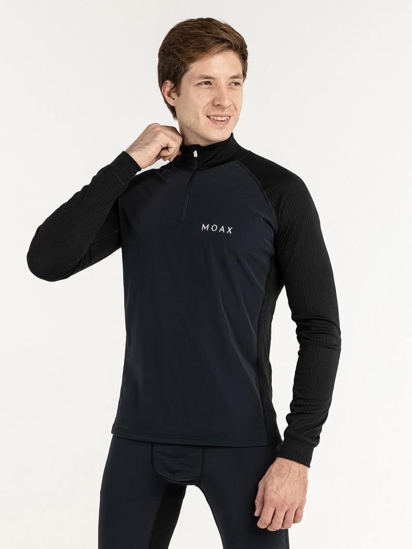 Мужская терморубашка с ветрозащитой Moax Race Wind LS черная - 3