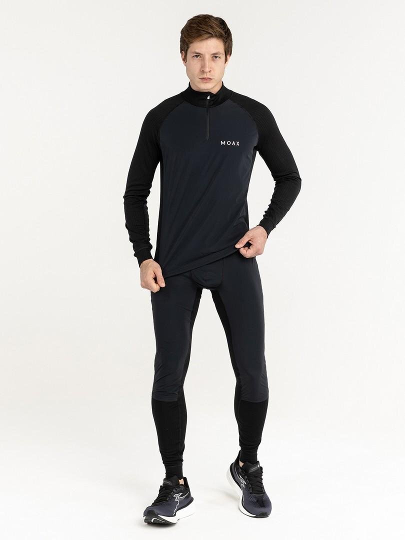 Мужская терморубашка с ветрозащитой Moax Race Wind LS черная - 7