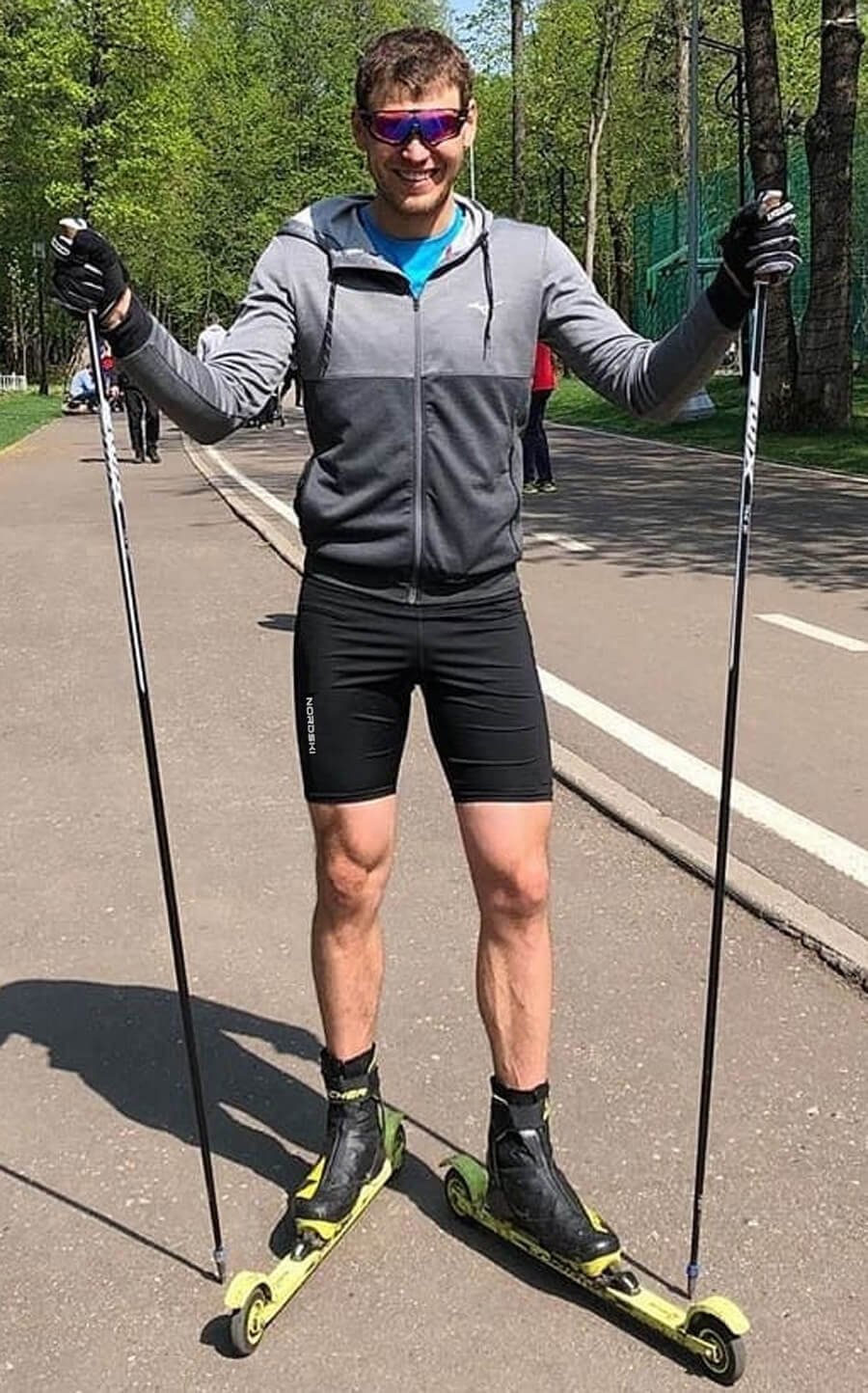 Nordski Premium Run шорты обтягивающие Black-Blue - 3